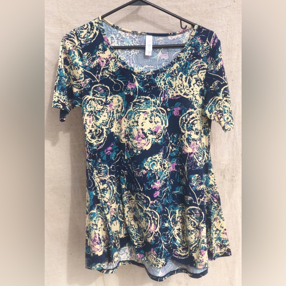 LuLaRoe Blue Floral Shirt